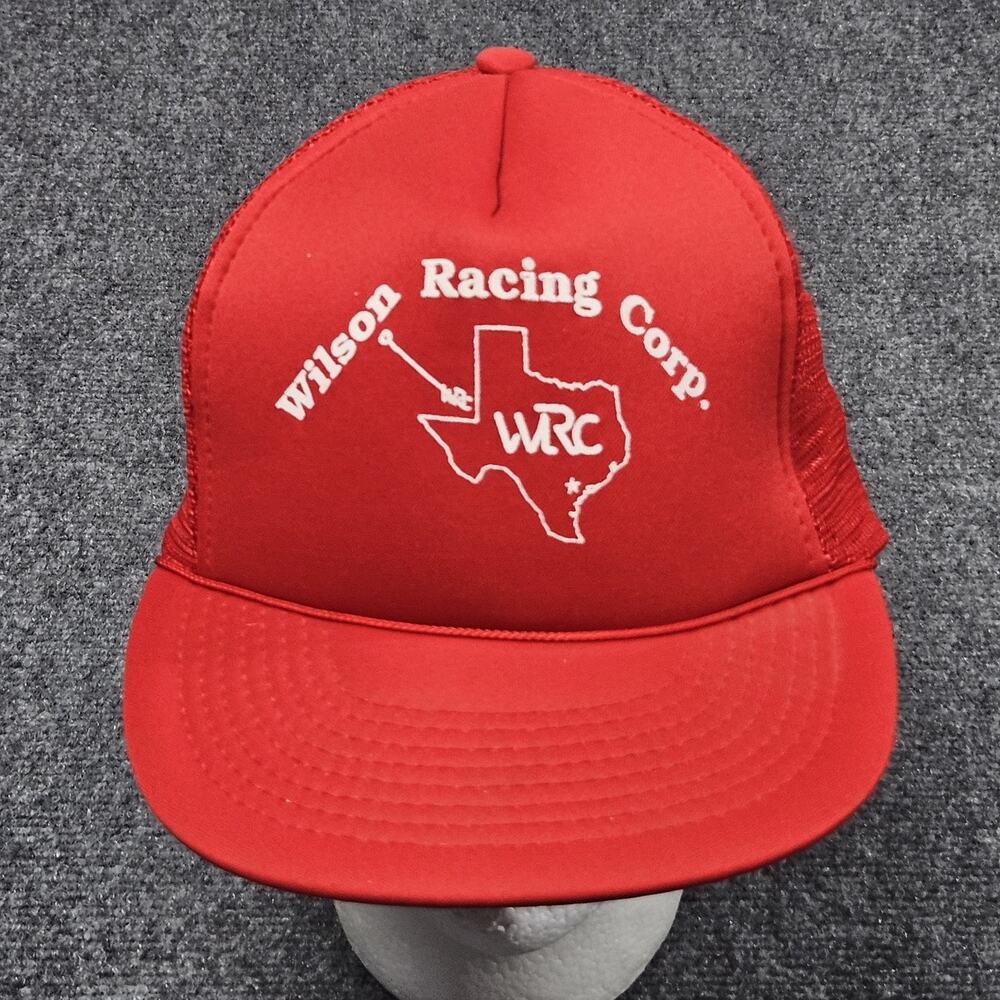 Vintage Wilson Racing Corp WRC Texas Trucker Hat Red Cap‎ Snapback USA Racing